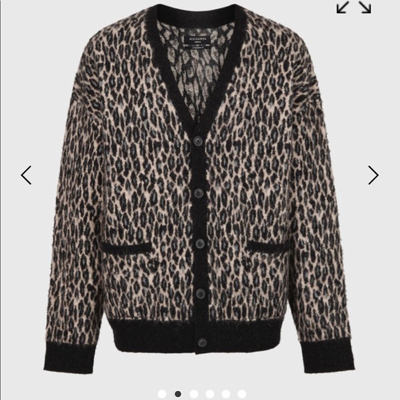 Allsaints Neko Leopard Print Cardigan 